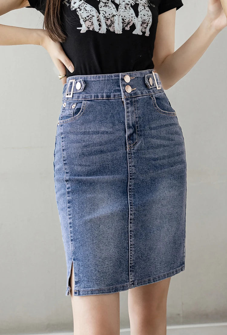 High Waist Large Size Jeans Skirts