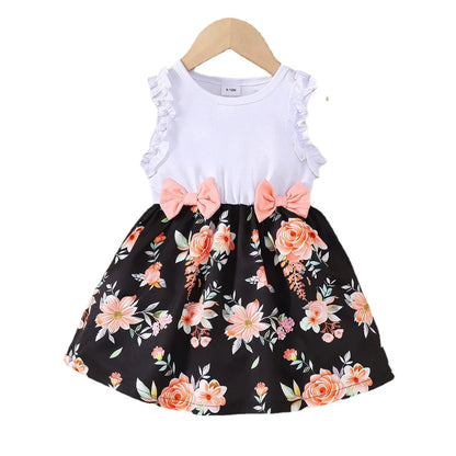 Baby Girl Floral Print Sleeveless Toddler  Dress