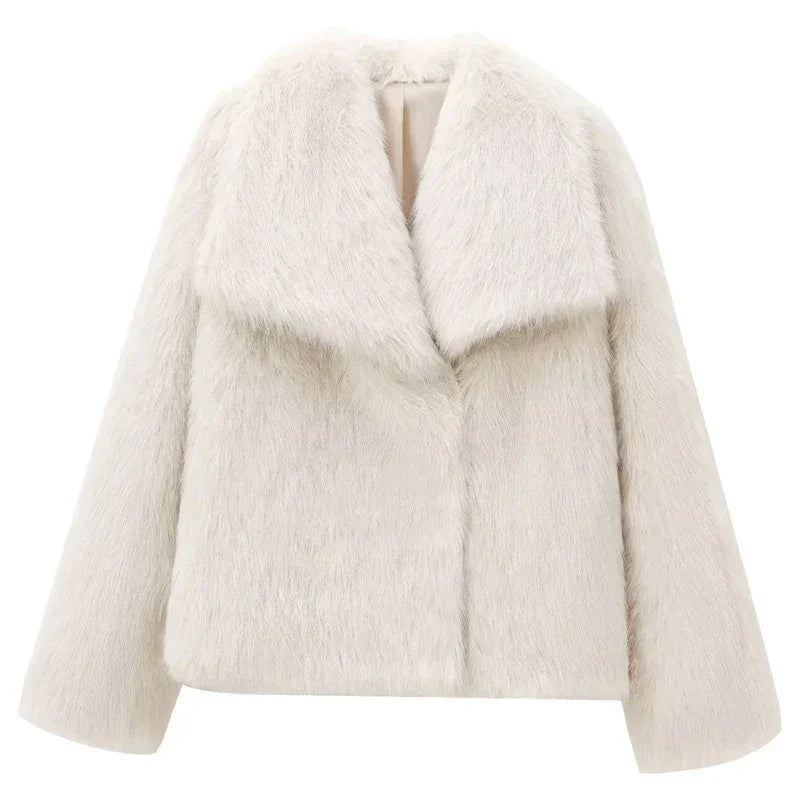 Long Sleeve Fur Casual Coats