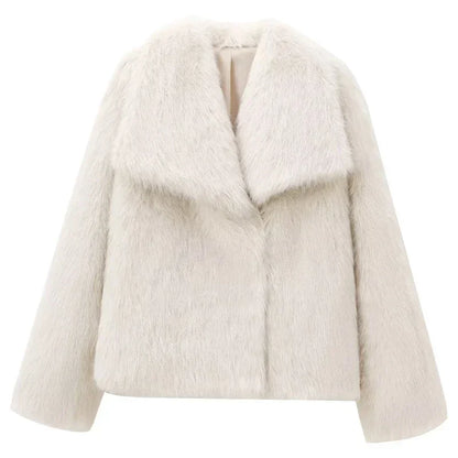 Long Sleeve Fur Casual Coats
