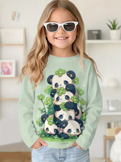 Cartoon Animal Capybala O-Neck Tops Long Sleeve Hoodies