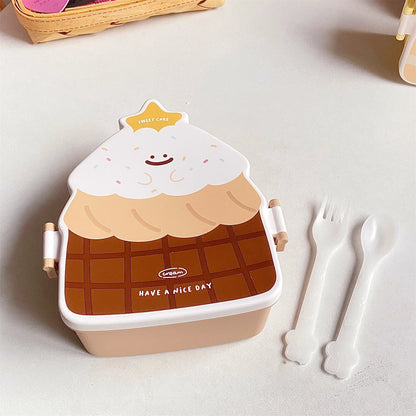 Cartoon Car Bento Rectangular Leakproof Plastic Lunch Box