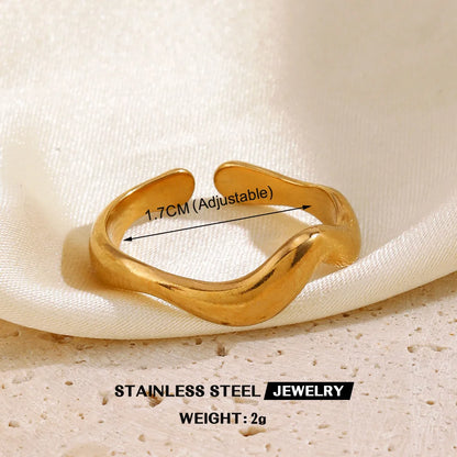 Gold Stainless Steel Heart Metal Hollow Waterproof Rings
