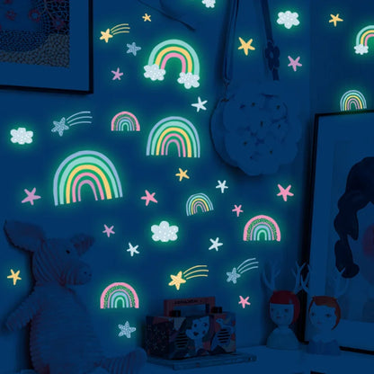 Cartoon Bunny Balloon Luminous Wall Stickers