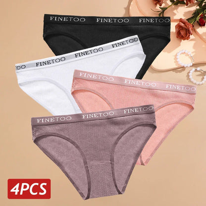 4PCS/Set Cotton Panties High Elastic Underwear Cotton Lingerie