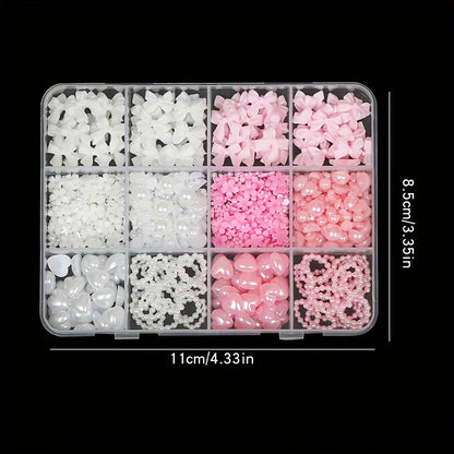 500PCS 3D Nail Art Decoration Kit with Resin Bows