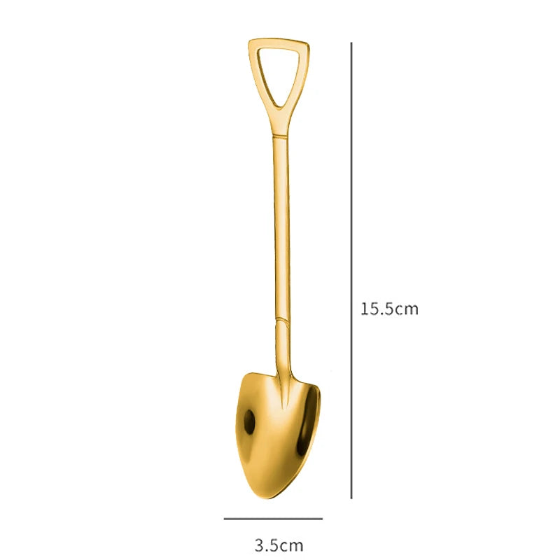 4pcs Stainless Steel Shovel & Point Spoons Set