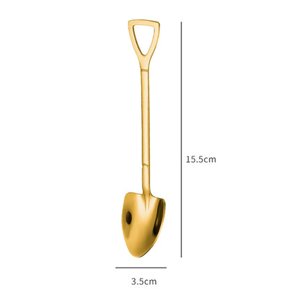 4pcs Stainless Steel Shovel & Point Spoons Set