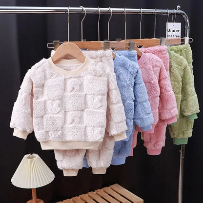 Autumn Winter Flange Long Sleeve Baby Kid Sleepwear