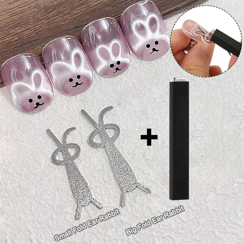 3pcs Pink Cat Eye Gel Nail Polish & Magnet Tools Set