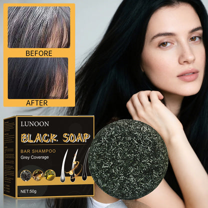 1-5pcs Polygonum Multiflorum Black Hair Soap Darkening Shampoo