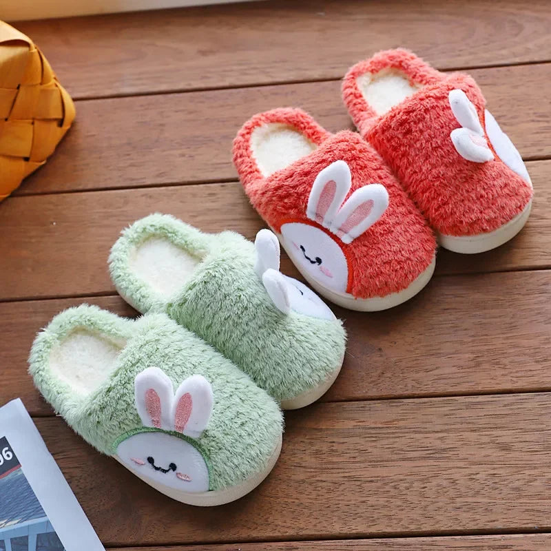 Furry Cute Flip Flops Rabbit Indoor Wooden Floor Warm Cotton Slippers