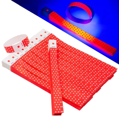 100/500pcs Fluorescent Paper Wristbands