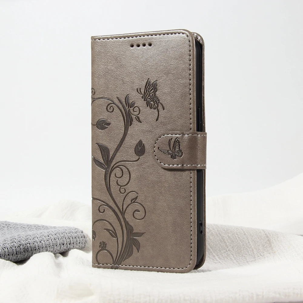 Butterfly Flower Leather Case For Samsung Galaxy Flip Cover