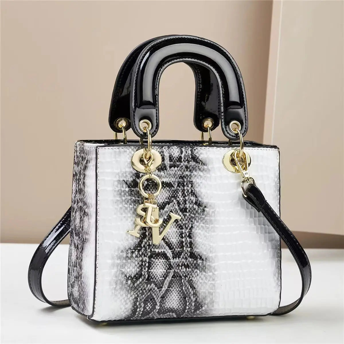 DANA PU Leather Crocodile Shoulder Bag