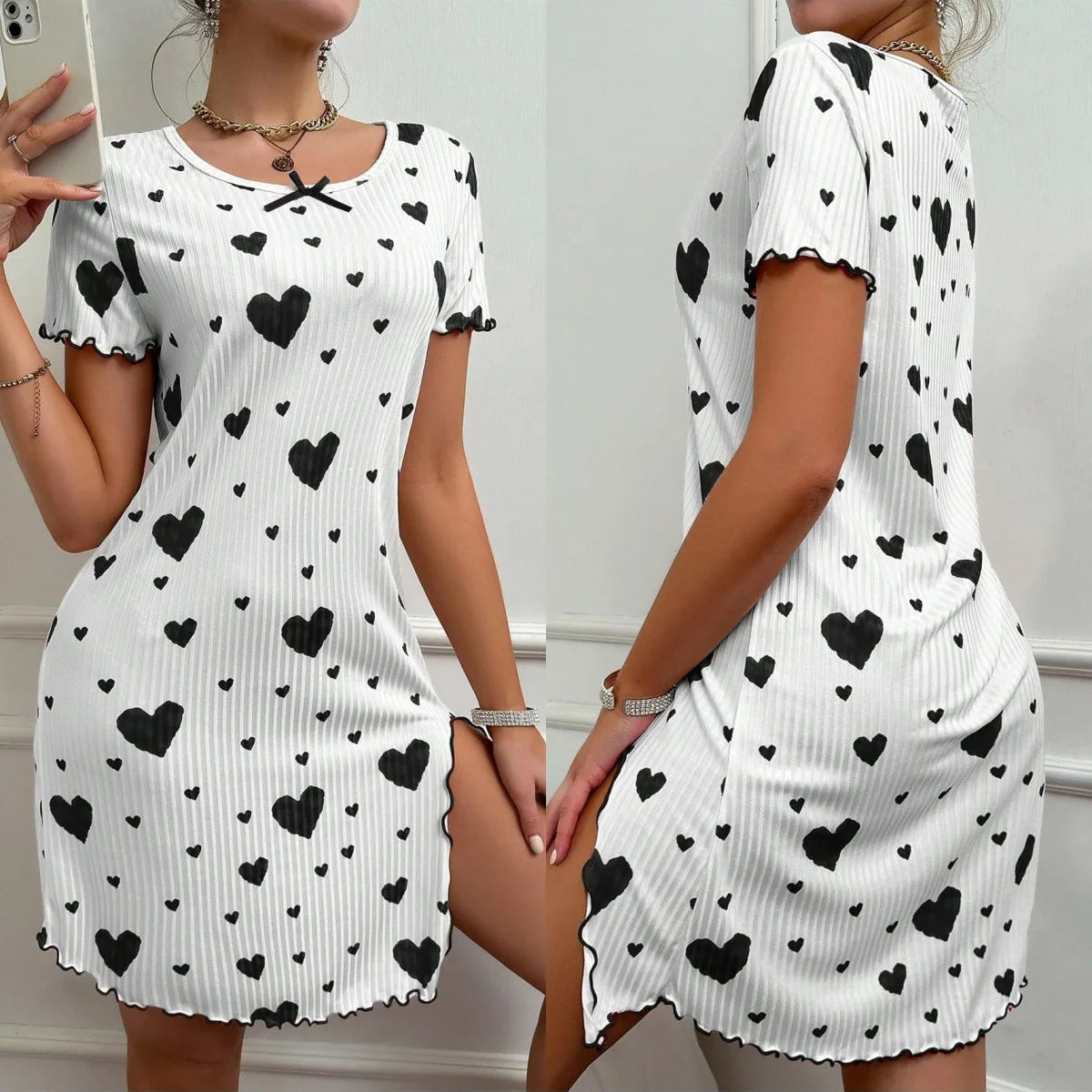 Love Dress Short Sleeve Pajama