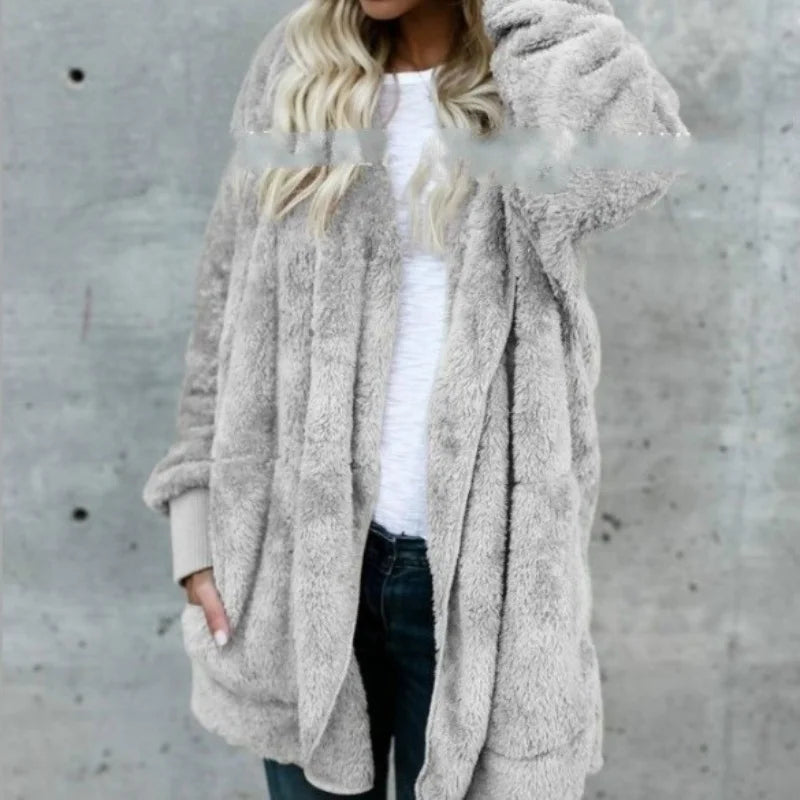 Sweatshirt Long Autumn Winter Long Sleeve Double Side Wear Flurry Loose Coats