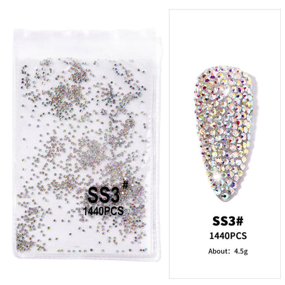 12Gird 3D Glass AB Crystal Nail Art Rhinestones Kit