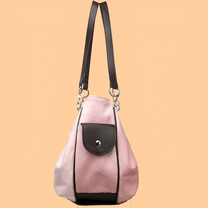 Letter Print Faux Suede Handbag