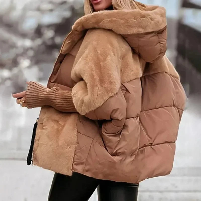 Loose Cotton Long Sleeve Hooded Jacket Coat