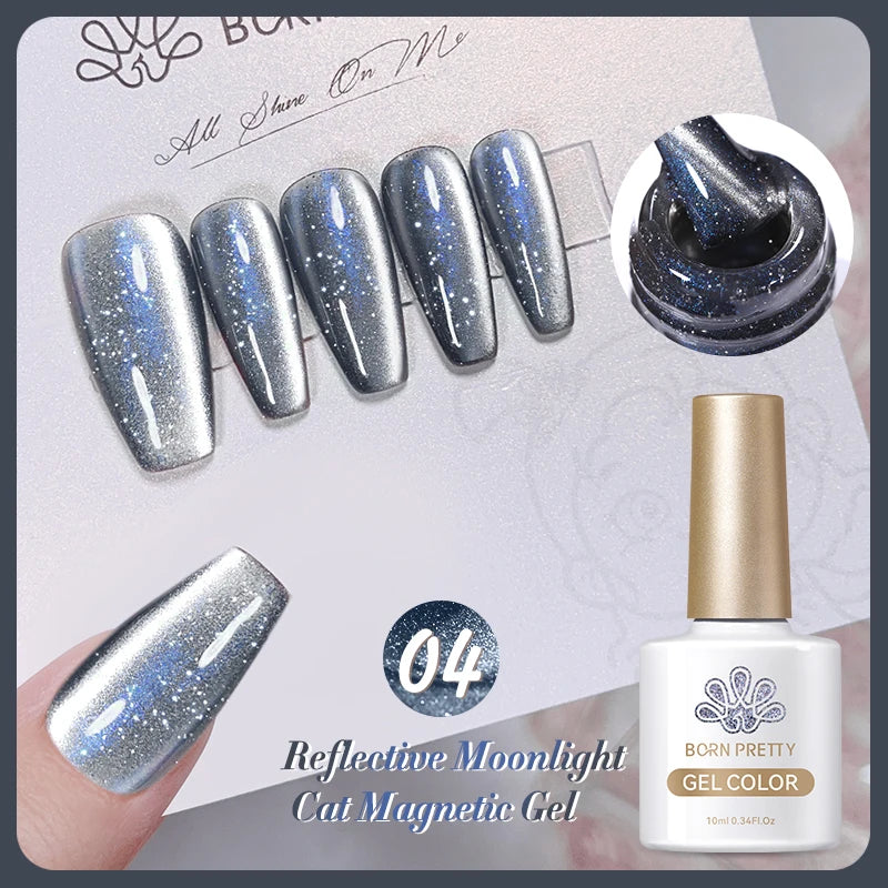 Sparkling Glass Bead Cat Magnetic Gel Nail Polish