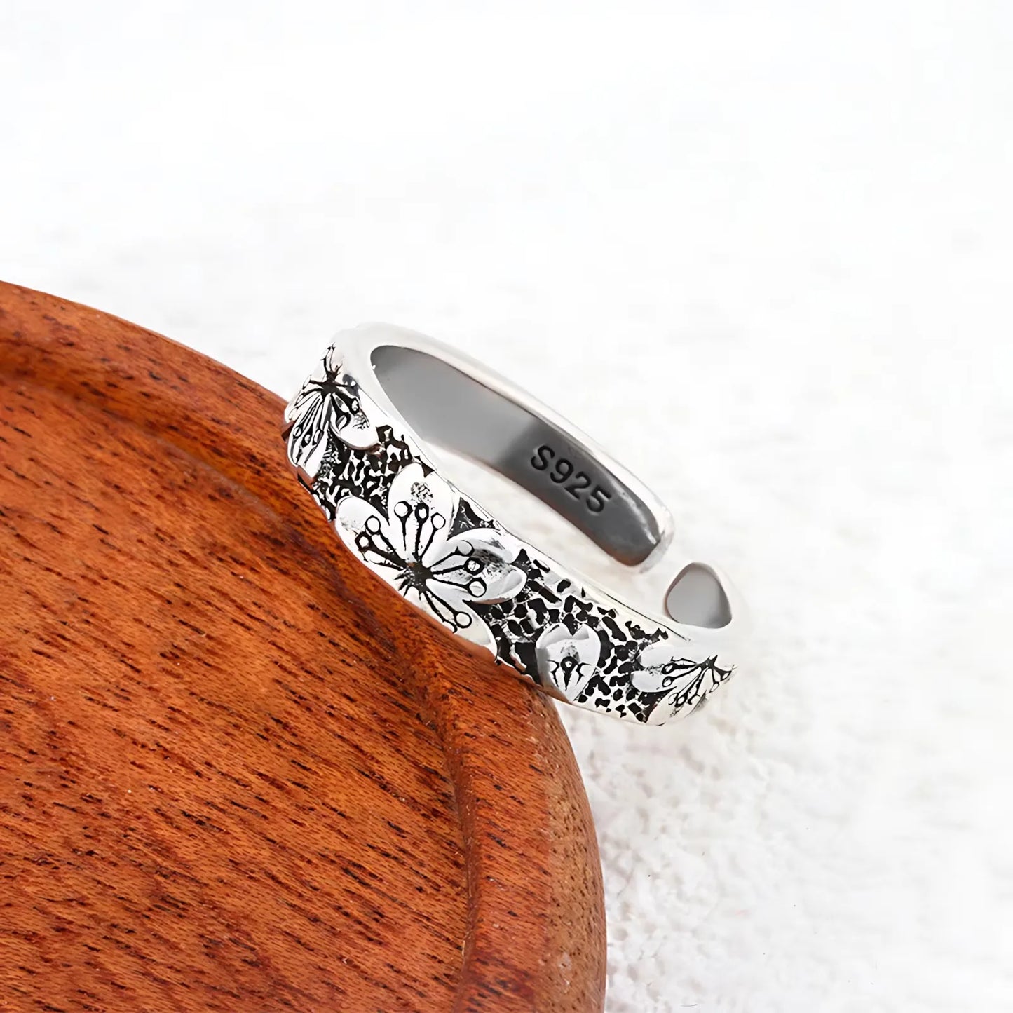 925 Sterling Silver Geometry Crystal Ring