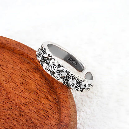 925 Sterling Silver Geometry Crystal Ring