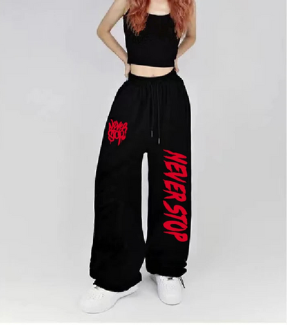 Black White Sweatpants Street Dance Hip-hop Sports Pants