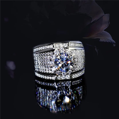 Luxury Full Crystal Big Stone AAAAA Cubic Zirconia 925 Sterling Silver Rings