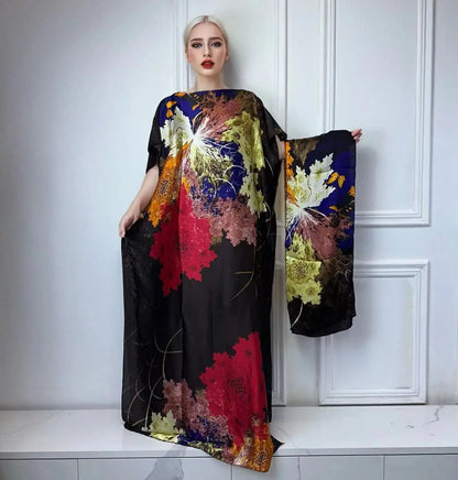 African Muslim Lady Summer Boho Kaftan Dress