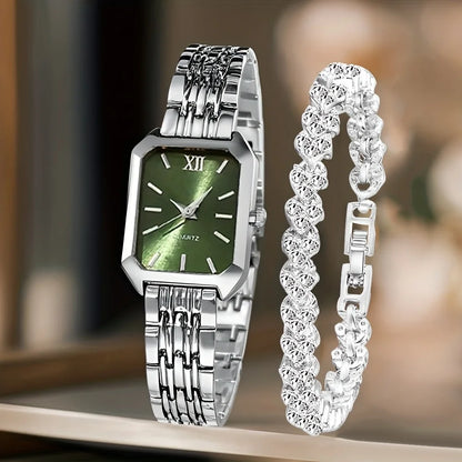 Simple and versatile square quartz watch