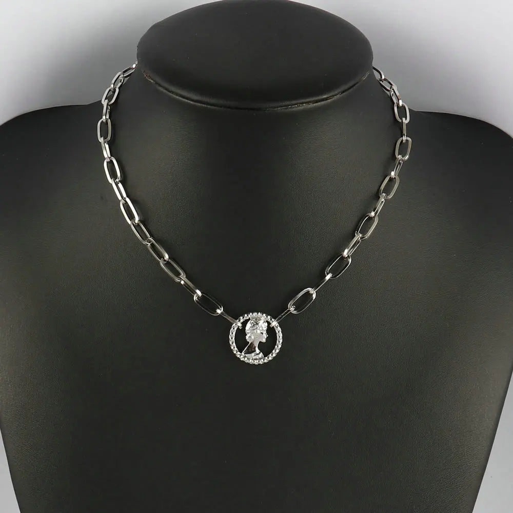 316L Stainless Steel Choker Heart Clavicle Chain Necklaces