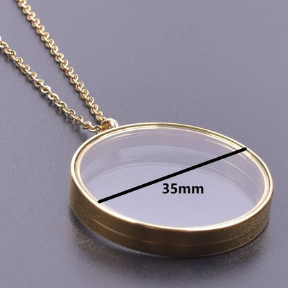 1Pc 10-45mm Round Memory Coin Bezel Locket Pendant Necklaces