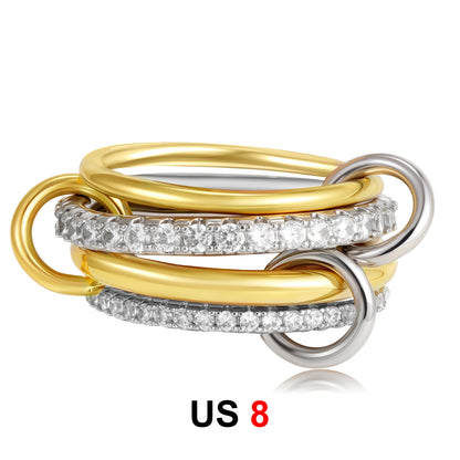 DANA Zirconia Gold Plated Rings Set