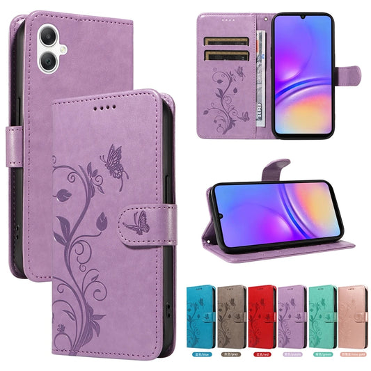 Butterfly Flower Leather Case For Samsung Galaxy Flip Cover