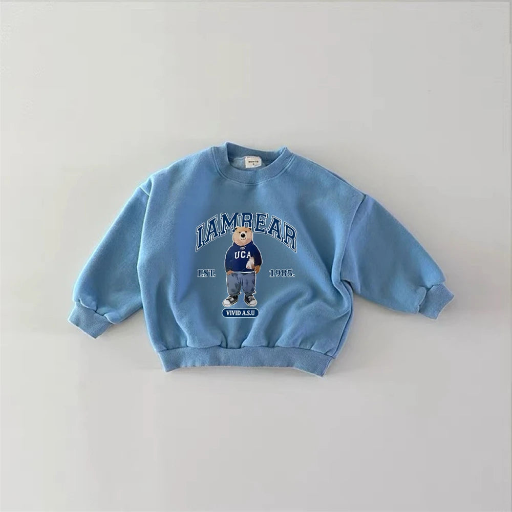 Korean Wear Long Sleeve Printing Lovely Pink Sweatshirts Spring Autumn Hoodies