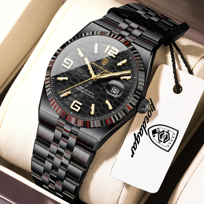 Quartz Stainless Steel Date Elegant Luminous Waterproof Watch