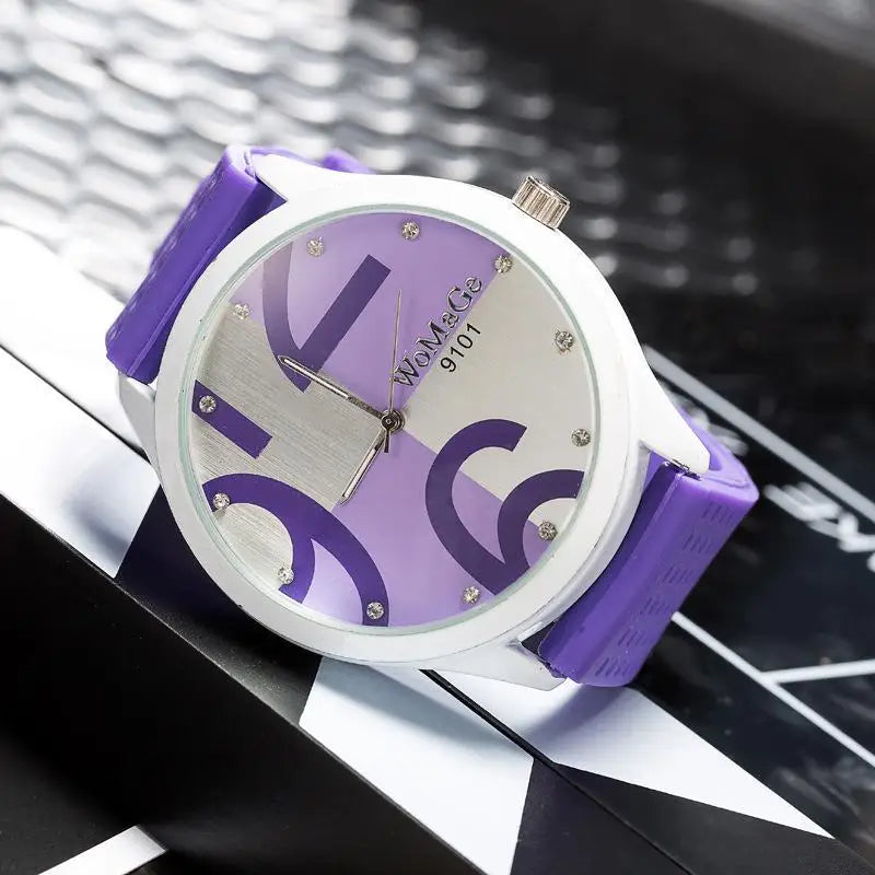 Big Number Quartz Silicone Sports Watches
