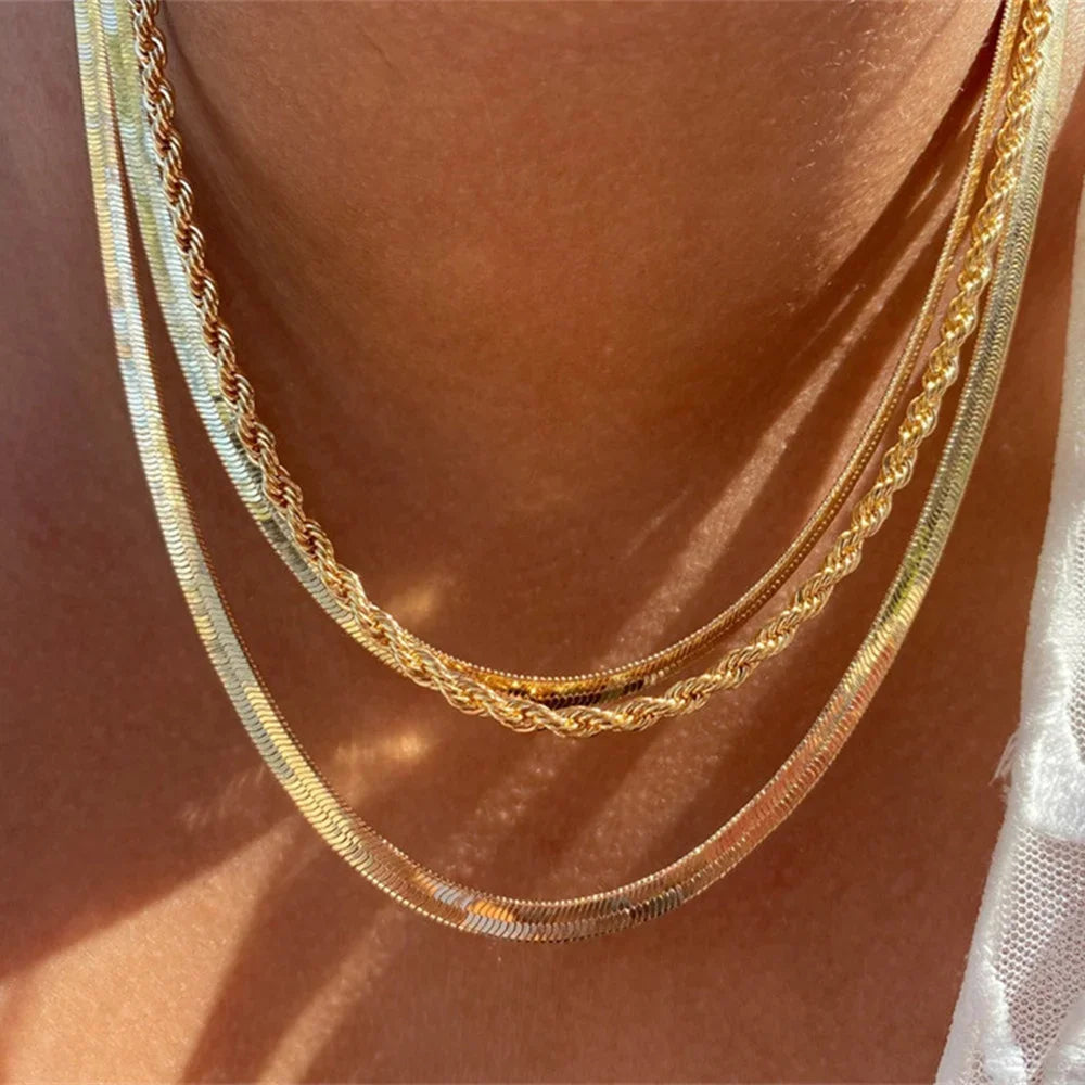 Vintage Punk Gold-plate Thick Chain Head Portrait Coin Pendant Necklace