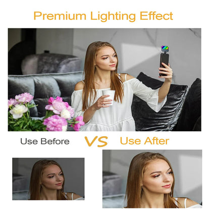 Portable LED Selfie Fill Light for iPhone Samsung iPad Cell Phone Laptop Clip Ring Flash Fill Lamp