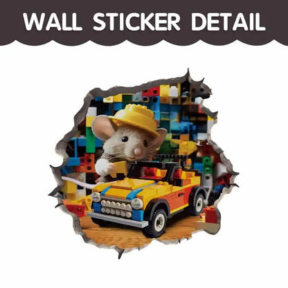 Cartoon Cute Little Mouse Hole Wall Stickers