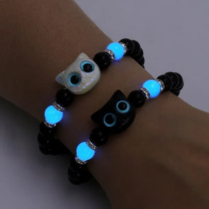 Cute Cartoon Big Eye Cat Luminous Bracelets