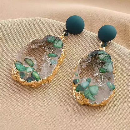 DANA Vintage Emerald Irregular Earrings