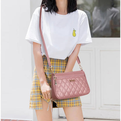 PU Leather Crossbody Large Capacity Embroidery Thread Small Handbags