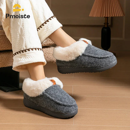 Wedge Foam Warm Fuzzy Bedroom Shoes