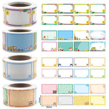 200pcs/roll Cartoon Baby Bottle School Kids Name Tags Stickers