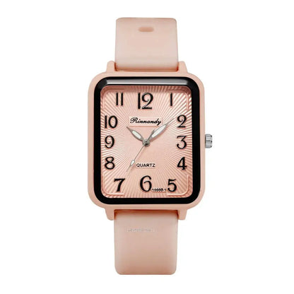 Rectangle Digital Quartz Silicone Strap Watch