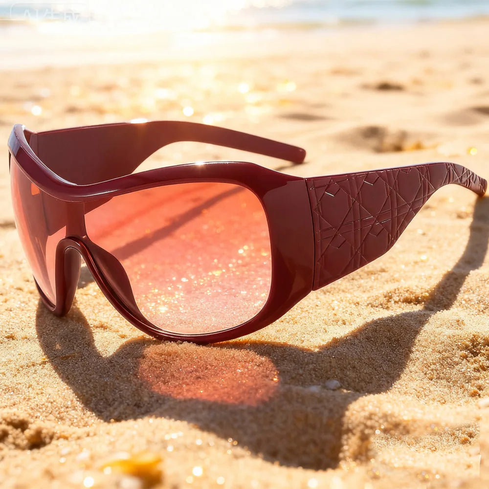 Oversized Y2K square shield sexy Sunglasses