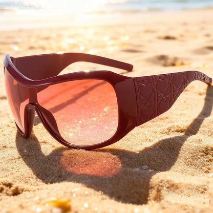 Oversized Y2K square shield sexy Sunglasses