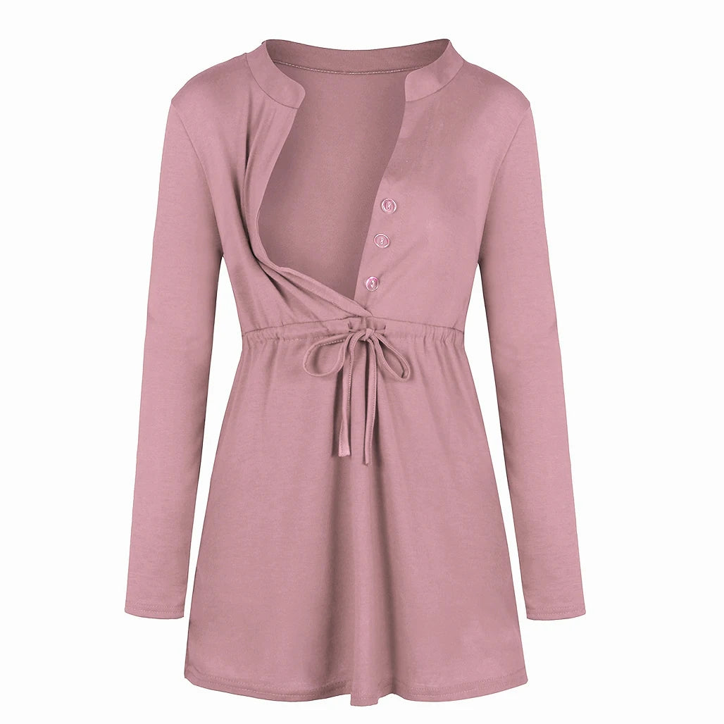 Maternity Long Sleeve T-shirt For Breastfeeding